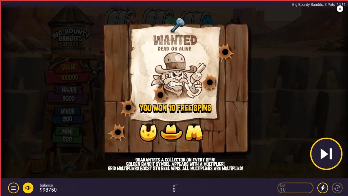 Tampilan visual slot Big Bounty Bandits dengan gaya animasi rubber-hose yang khas